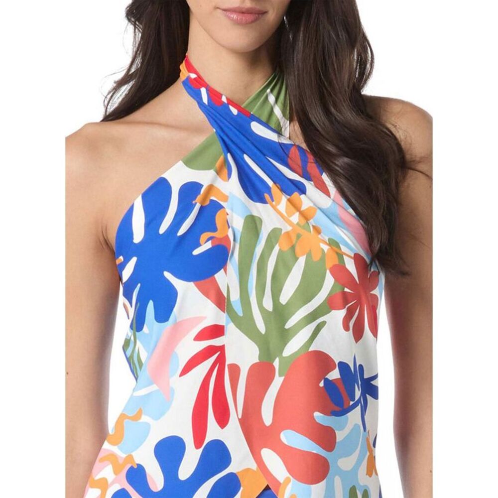 Vince Camuto Womens Printed Crossover Convertible Tankini Top Large Multi - NWT - Picture 3 of 4